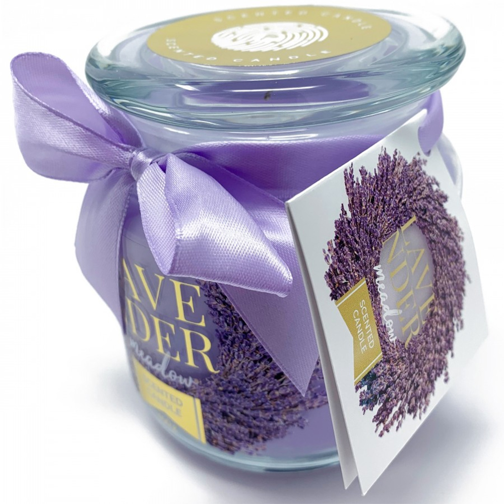 CANDELA PROFUMATA GIARA PICCOLA VIOLET LAVANDA 400gr profumazione lavanda 80h durata